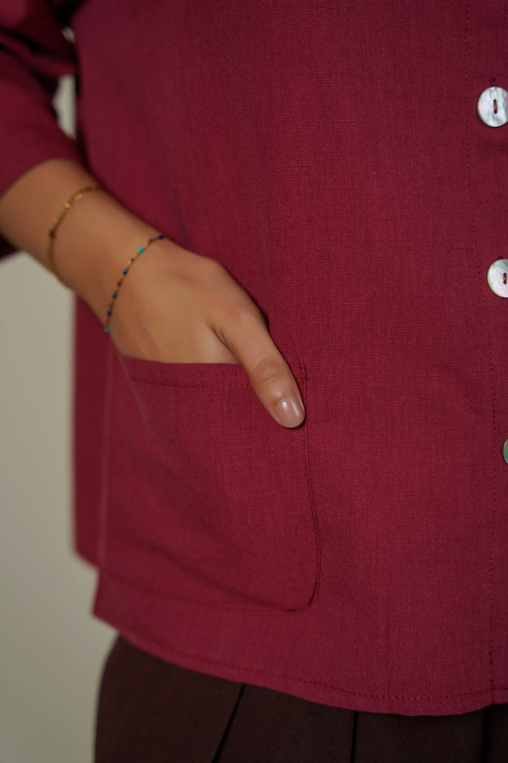 MULBERRY LINEN SORBET BLOUSE