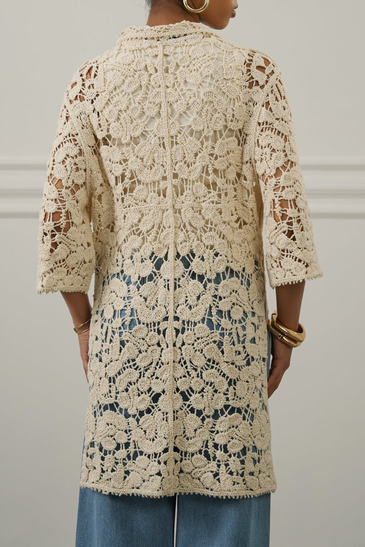 CREAM NOMAD CROCHET TUNIC