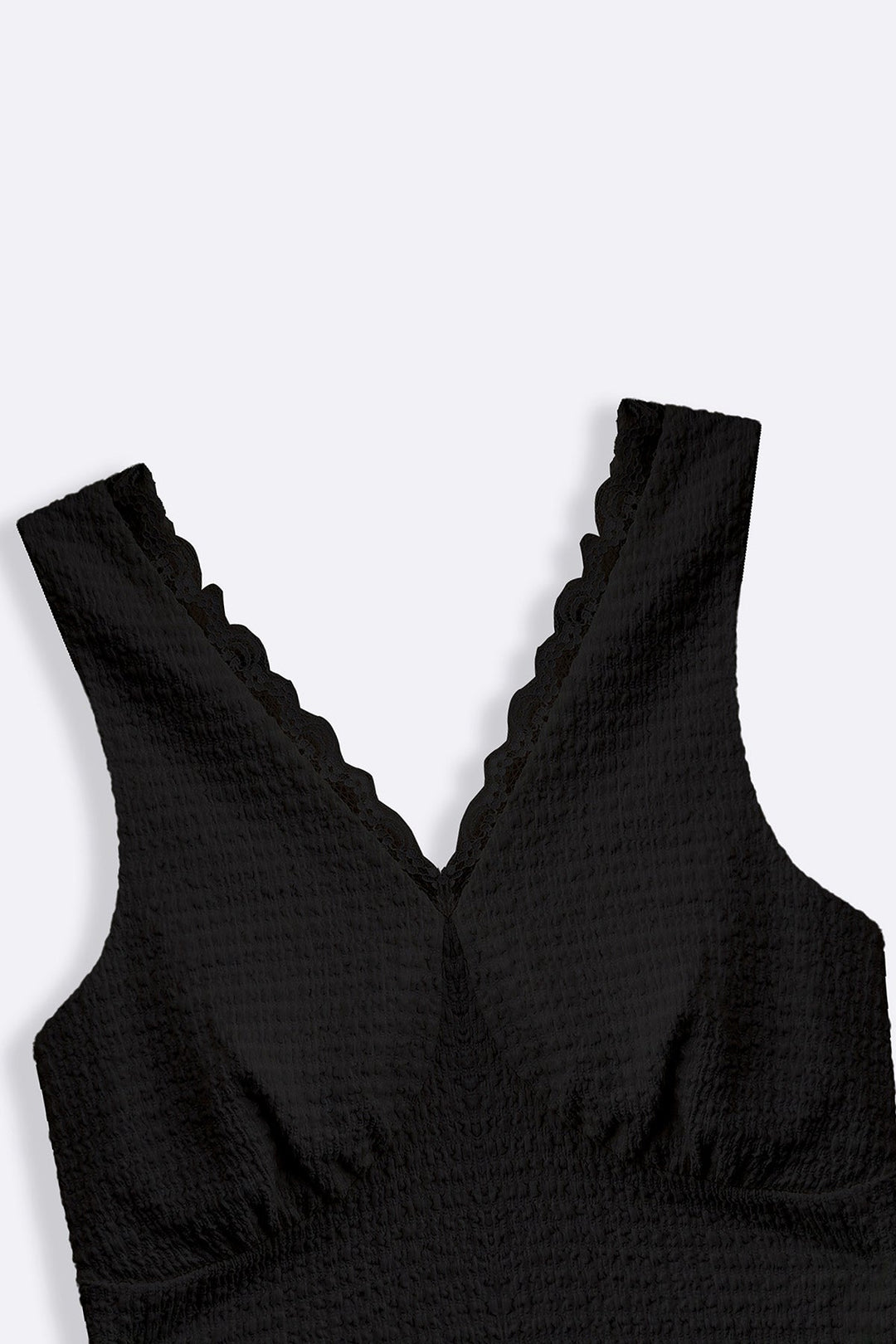 BLACK SOFT KNIT V-NECK TANK