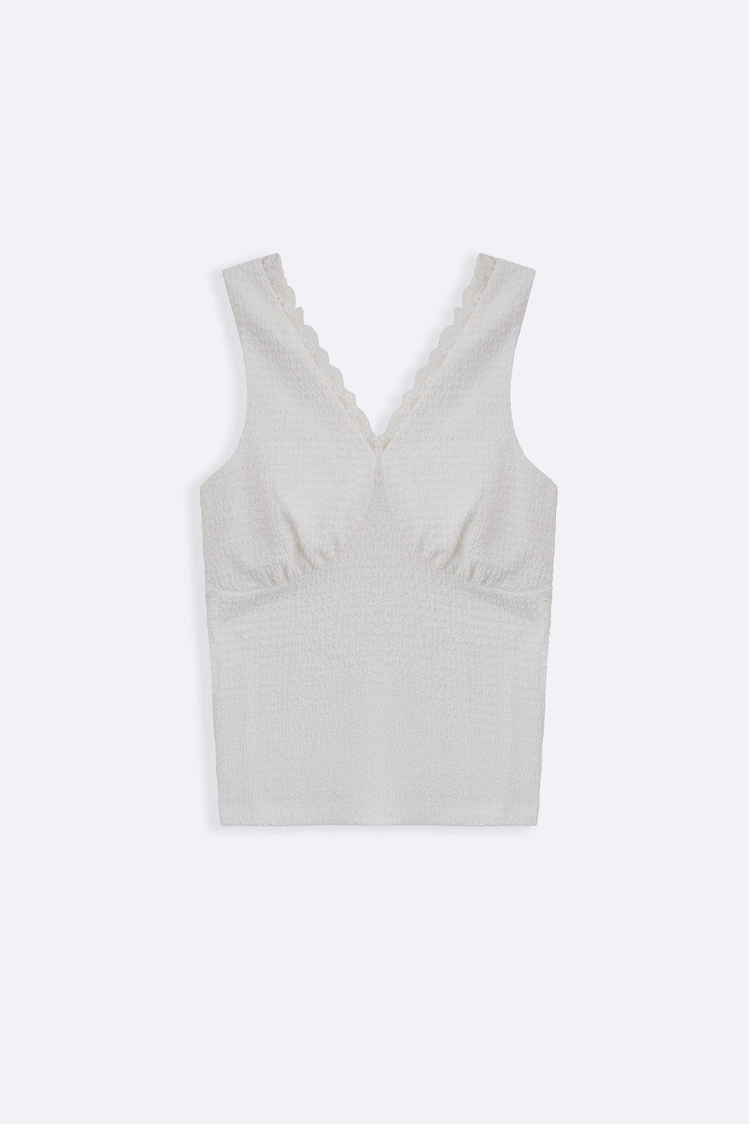 IVORY SOFT KNIT V-NECK TANK