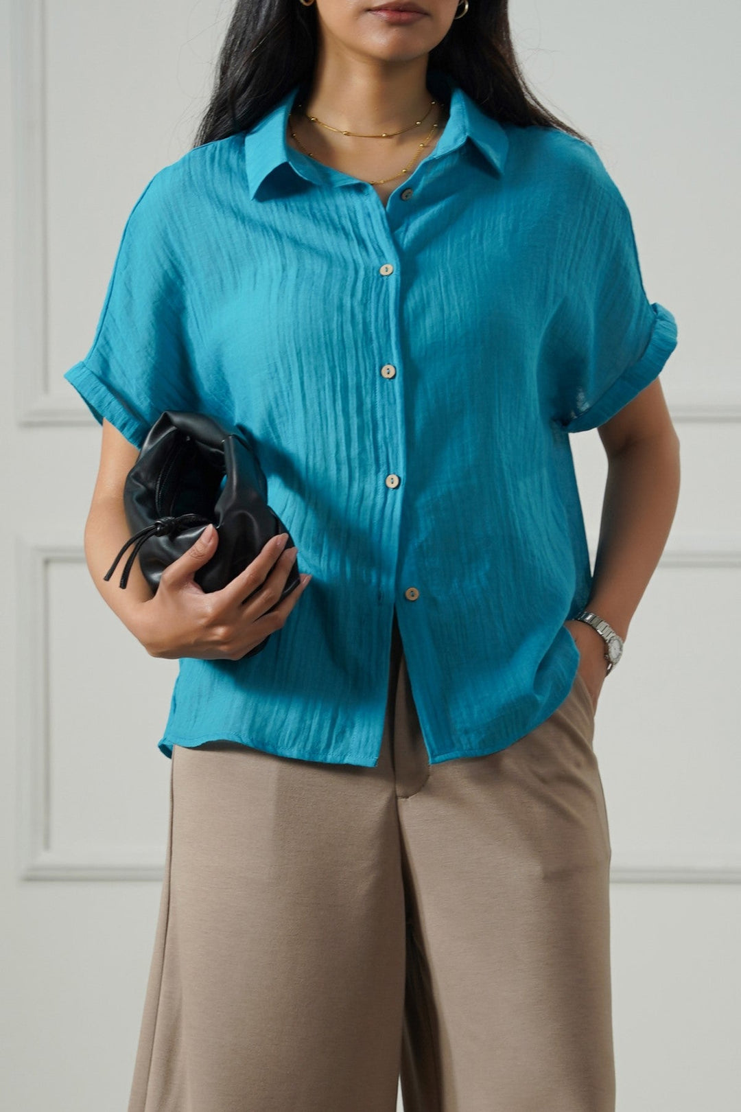 TEAL BARELIGHT BUTTON DOWN