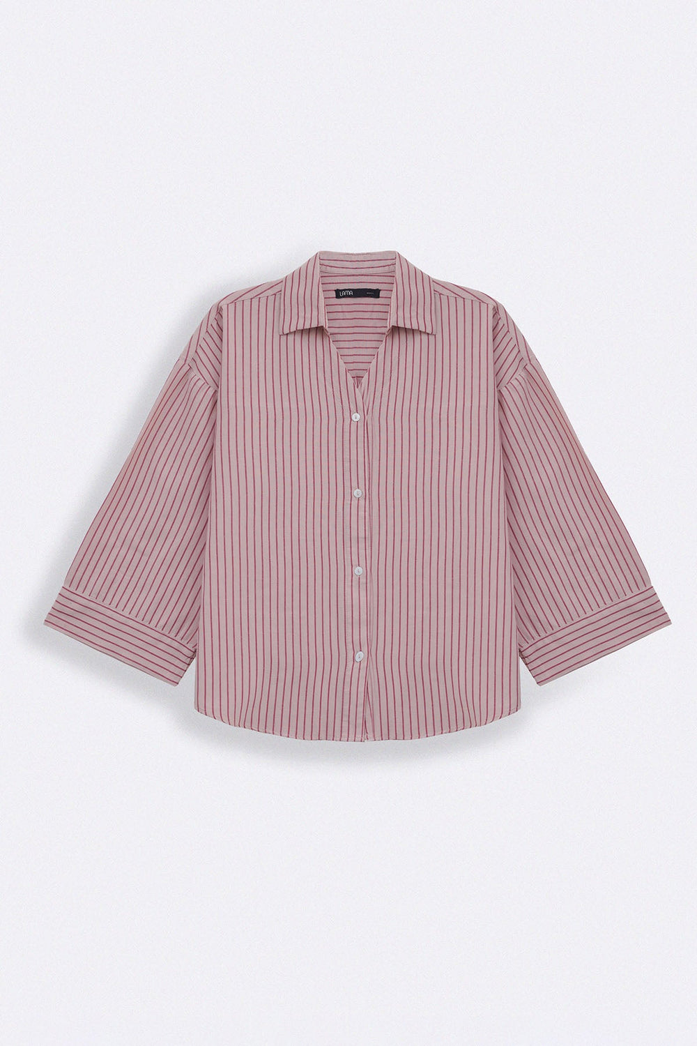 PINK SALMON PINSTRIPE SHIRT