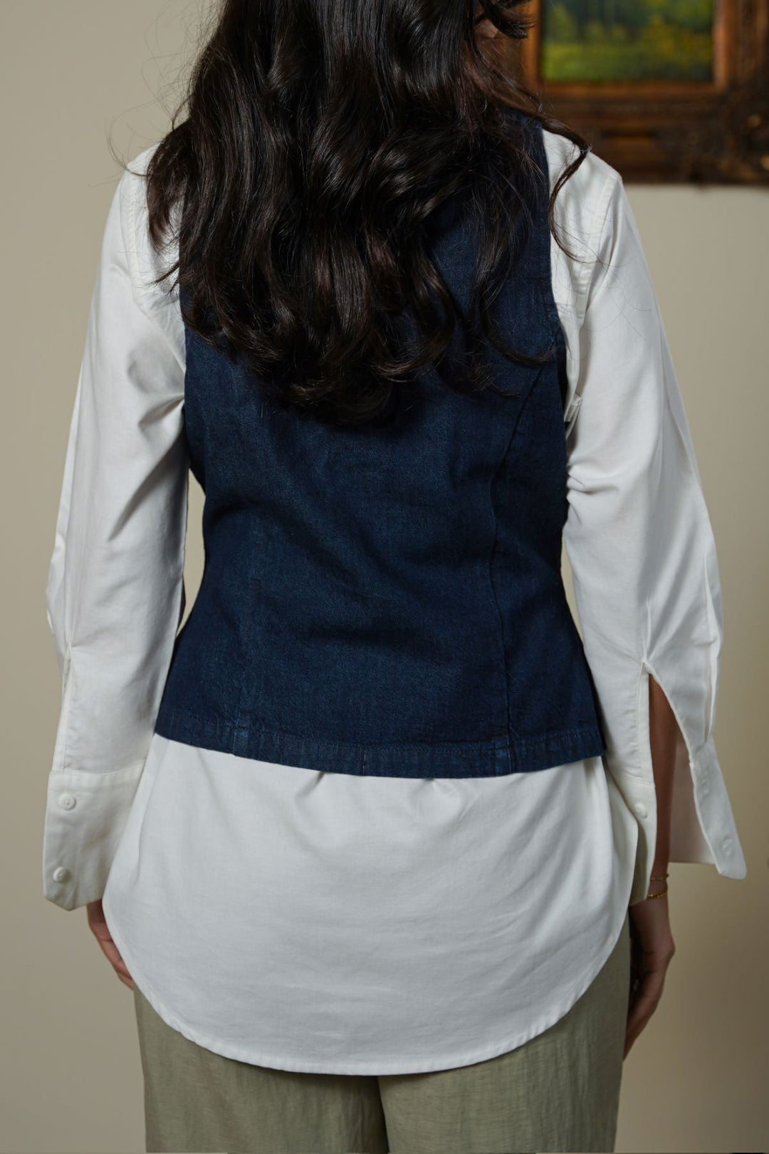 DARK BLUE CORSET DENIM TOP
