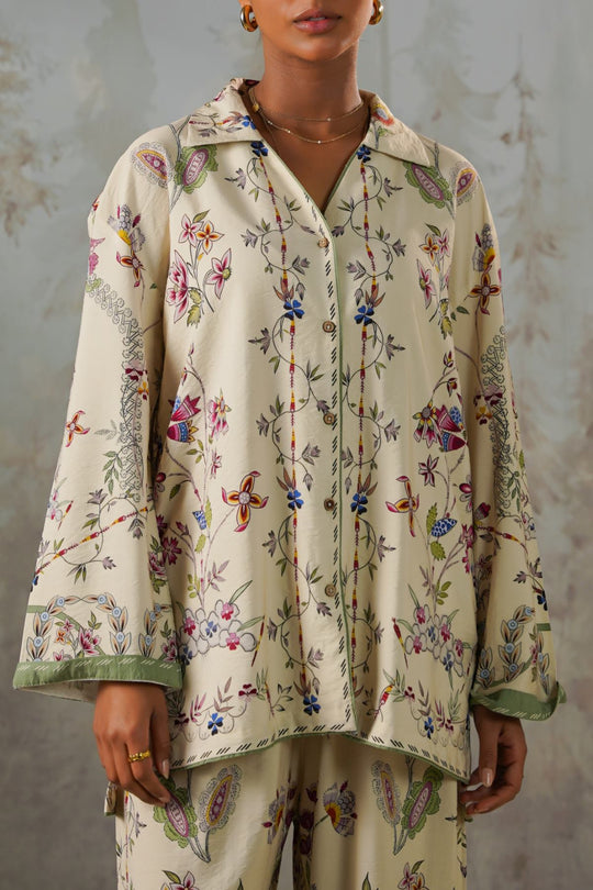 BEIGE VINTAGE FLORAL SHIRT
