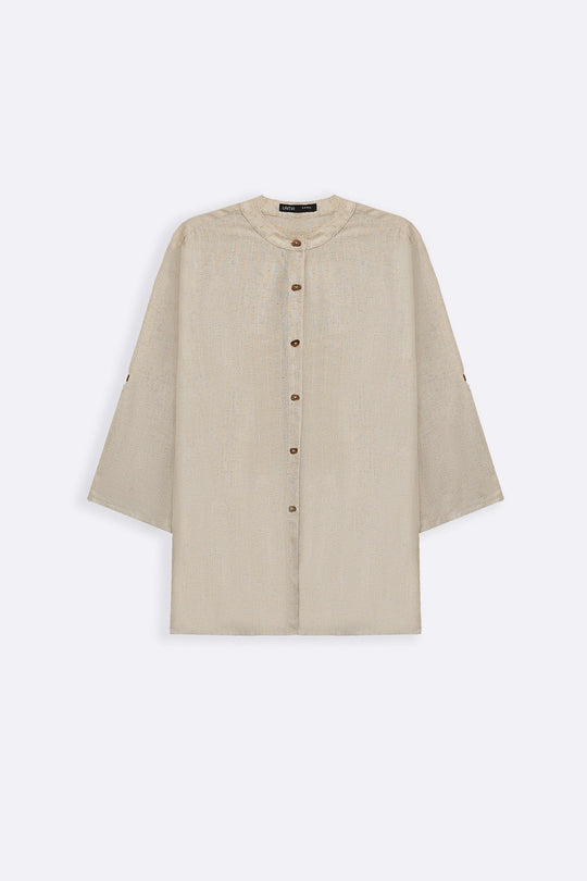 OAT MELANGE LINEN BLEND EASE SHIRT