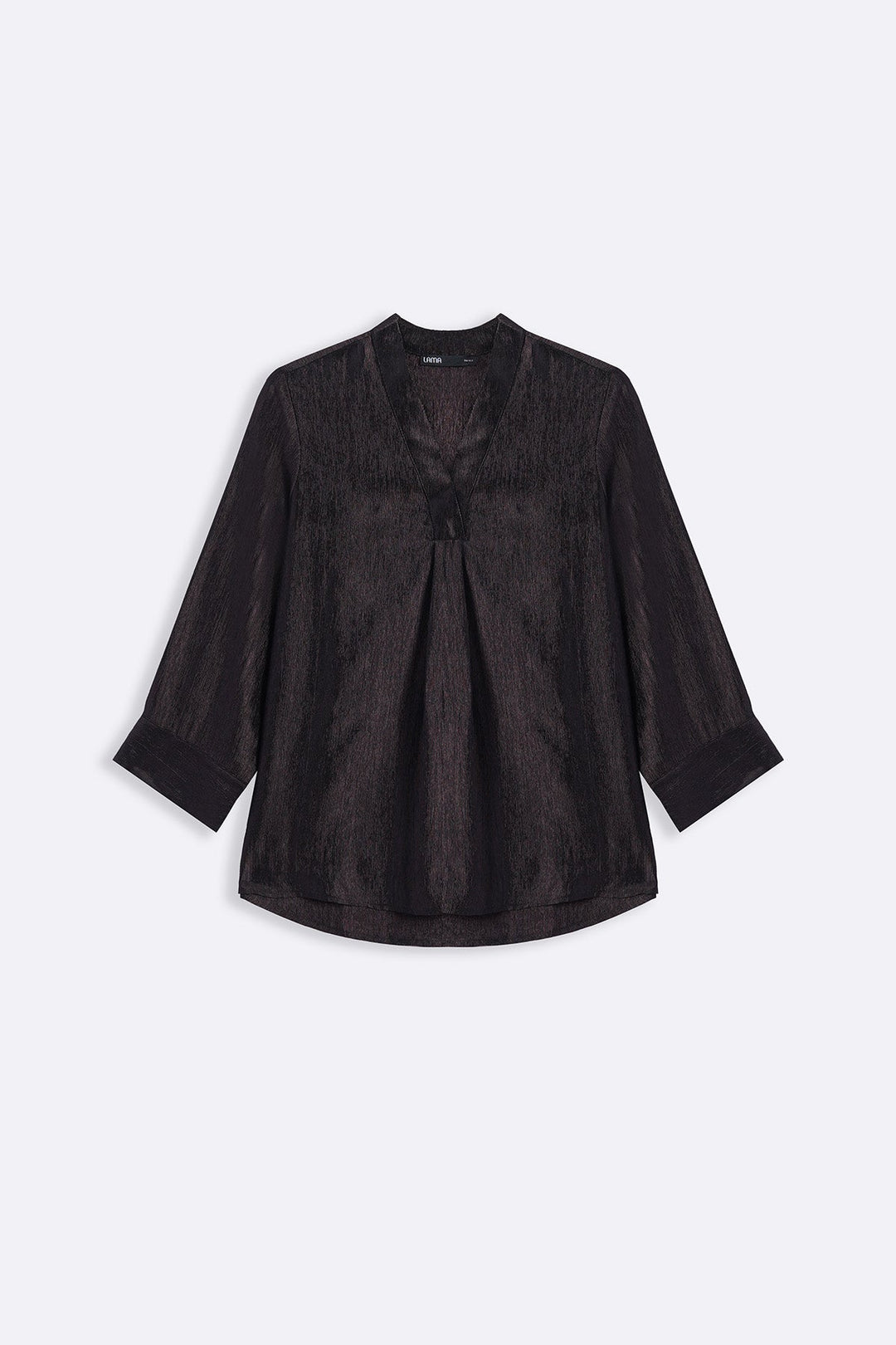 COFFEE TEXTURED FLOWY V NECK TOP