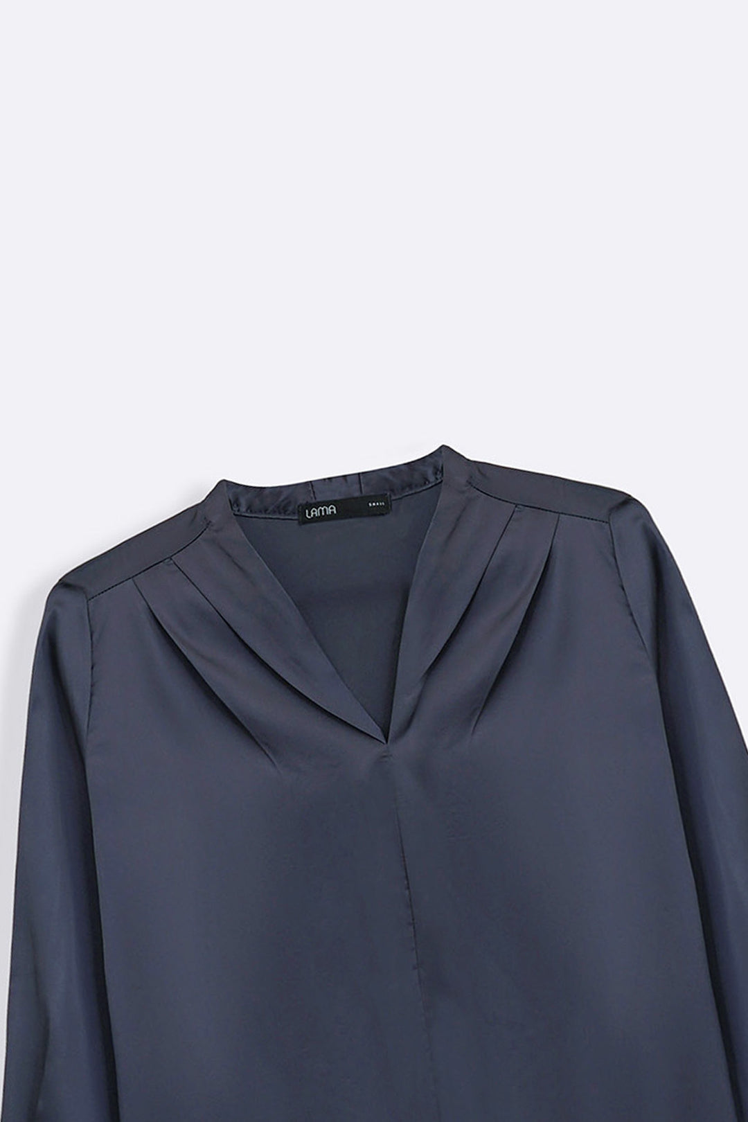 MIDNIGHT BLUE SATIN FORMAL BLOUSE
