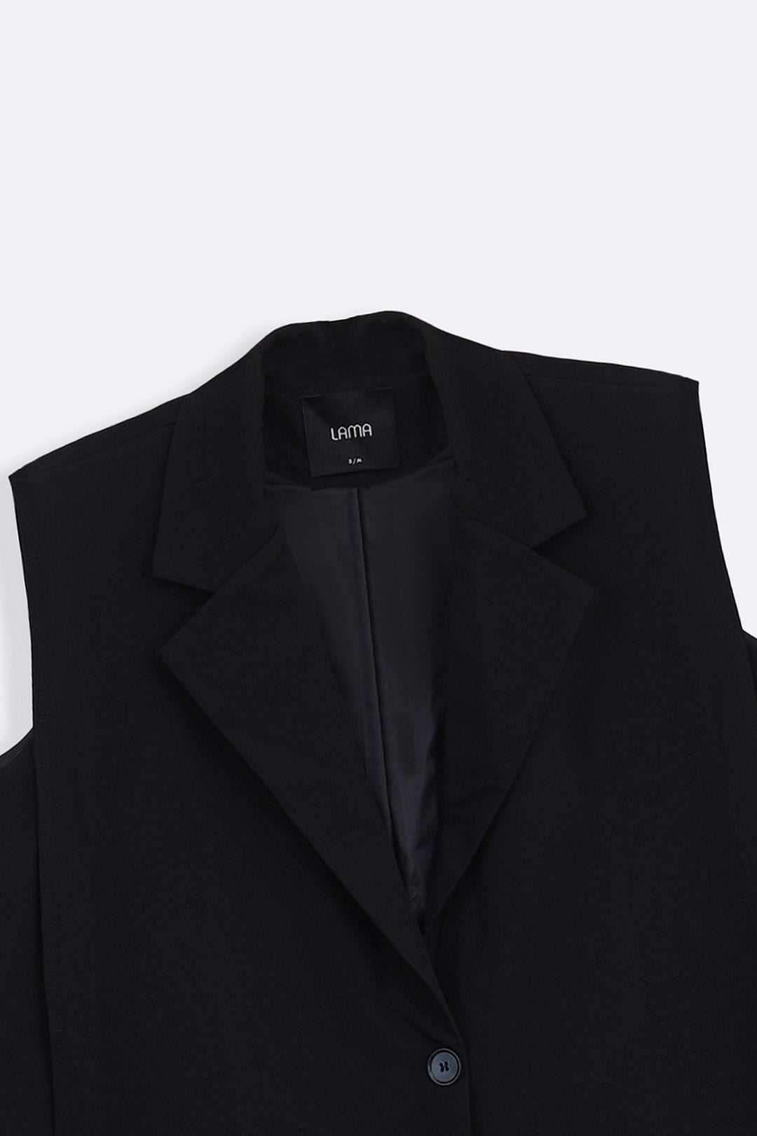 BLACK SLEEVELESS STATEMENT BLAZER