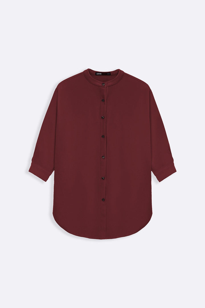 PINK FLOW BAND COLLAR SHIRT