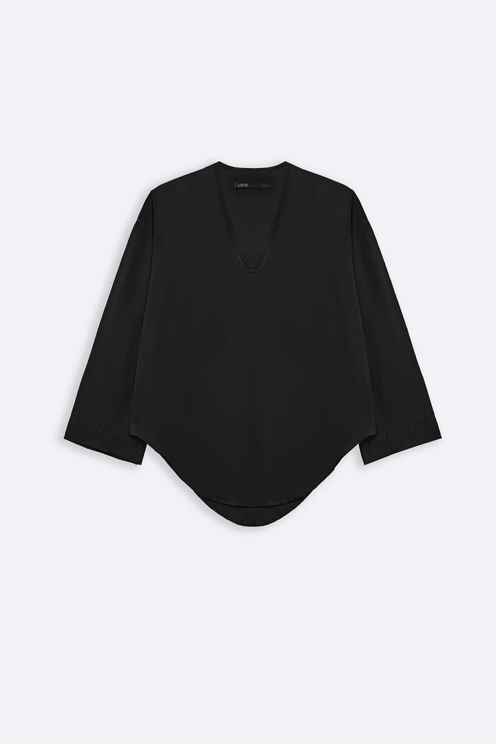 BLACK DROPLET NECK TOP