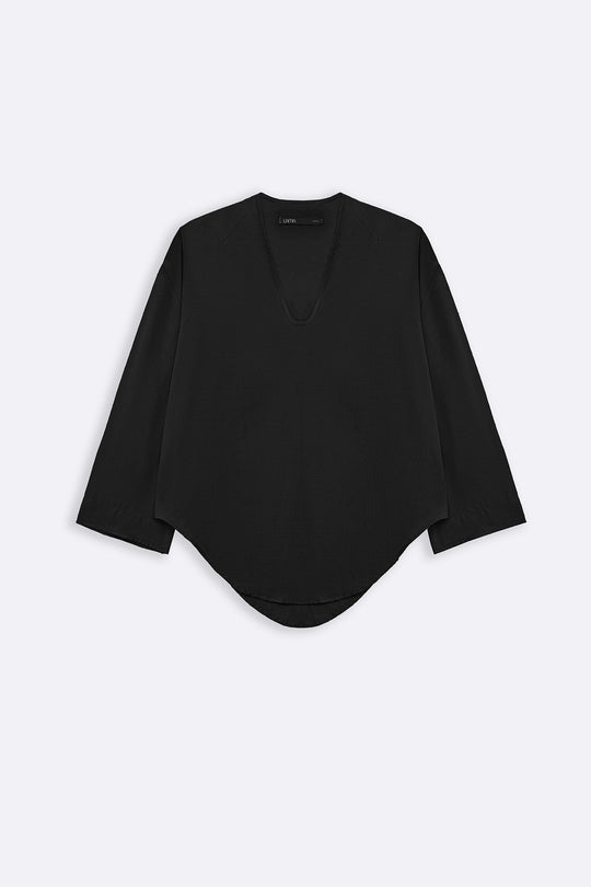 BLACK DROPLET NECK TOP