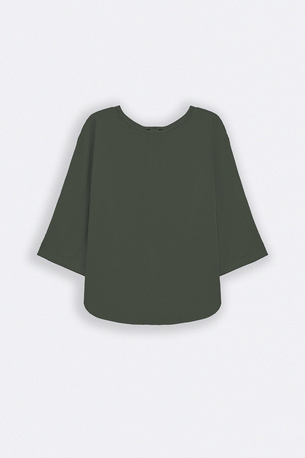 GREEN EVERYDAY BACK BUTTON BLOUSE