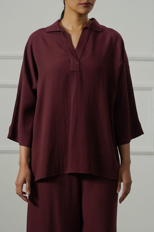 OX BLOOD PULLOVER SAFARI BLOUSE