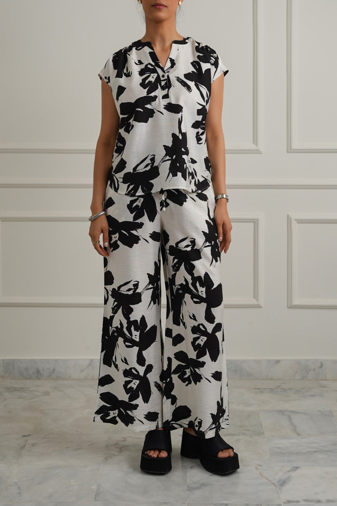 BLACK ABSTRACT RESORT SHIRT