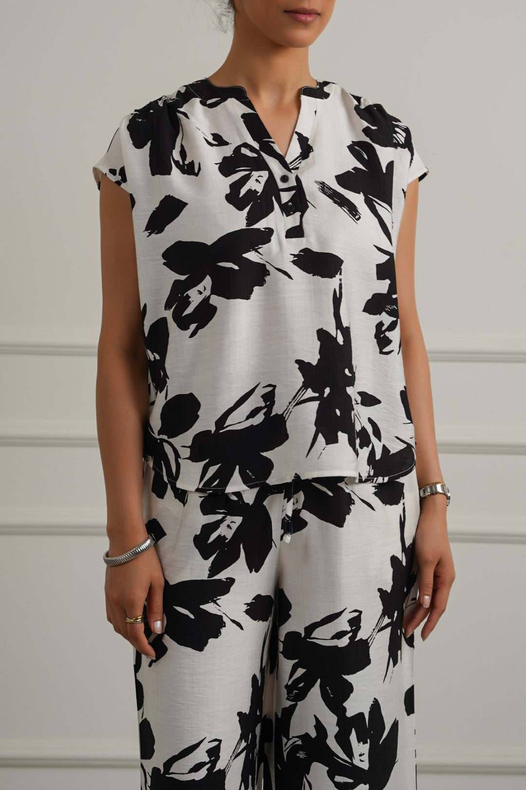 BLACK ABSTRACT RESORT SHIRT