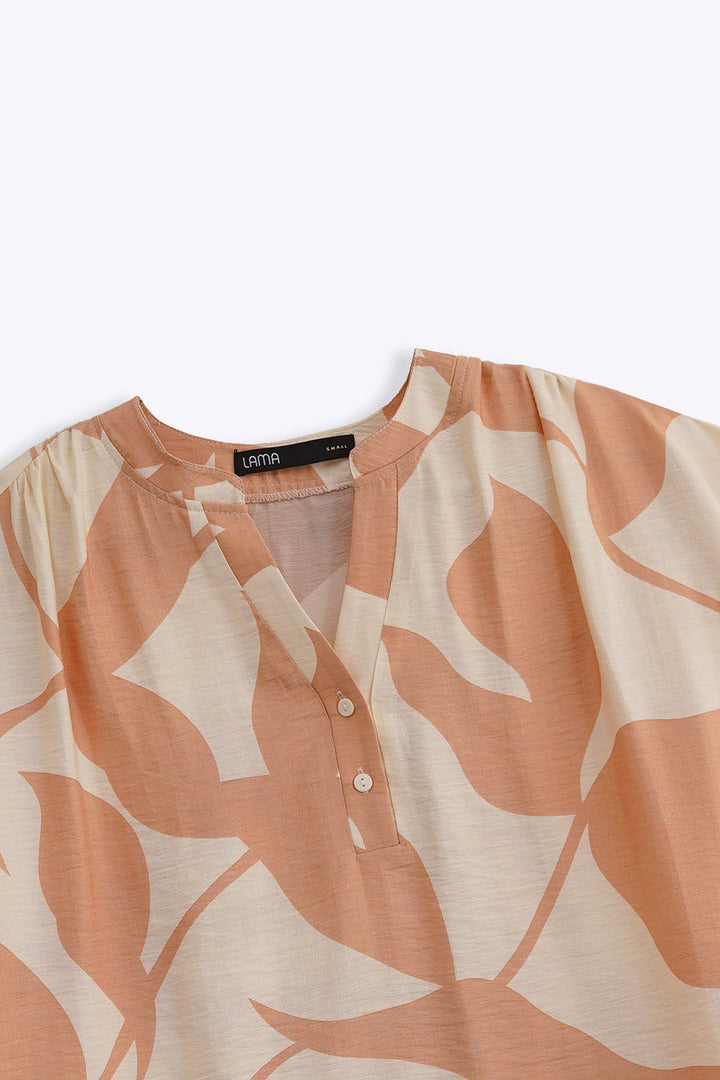 TEA PINK ABSTRACT RESORT SHIRT