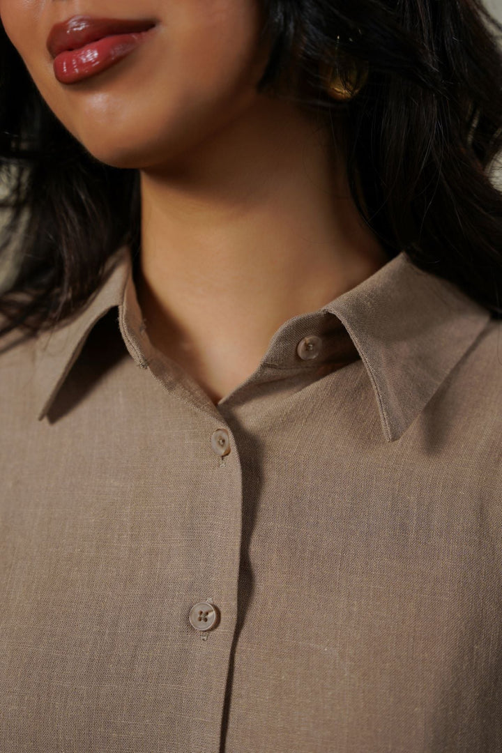TAUPE PLANT FIBER SHIRT