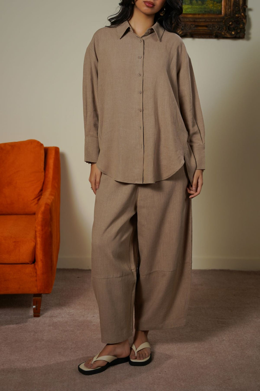TAUPE PLANT FIBER SHIRT
