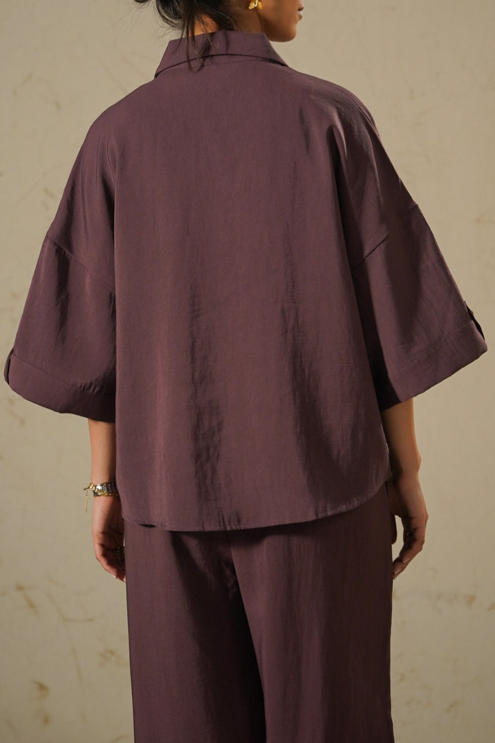 BEETROOT LYOCELL STONEWASH SHIRT