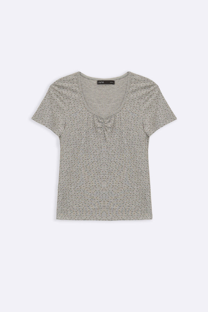 GREY RIBBED DOLL TEE