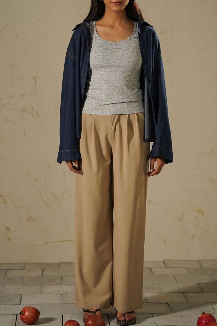 GREY RIBBED DOLL TEE