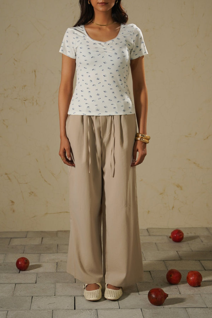 WHITE RIBBED DOLL TEE