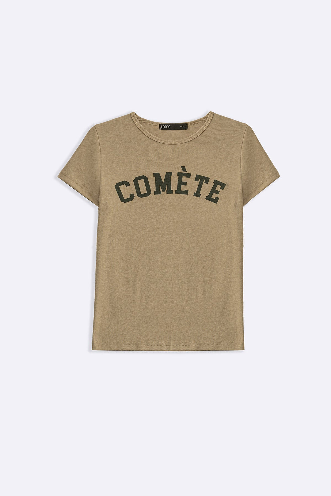 TAUPE VARSITY COMETE TEE