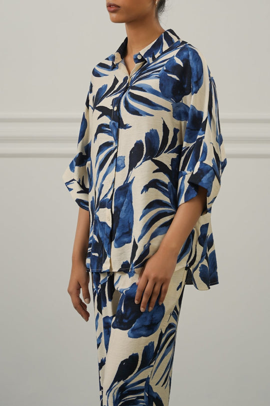 BLUE INDIGO PALM RESORT SHIRT