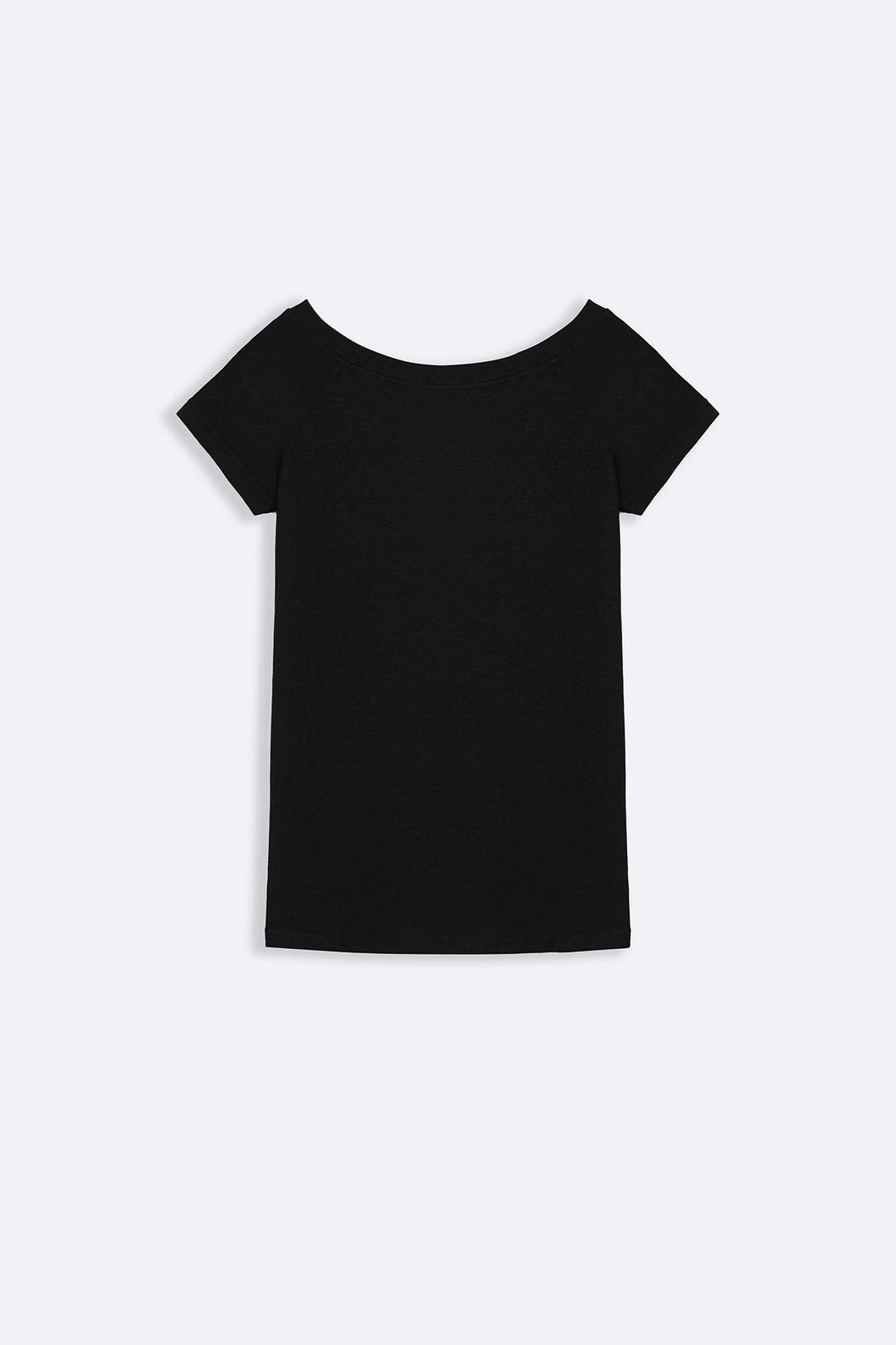 BLACK ASSYMETRICAL CUT TEE
