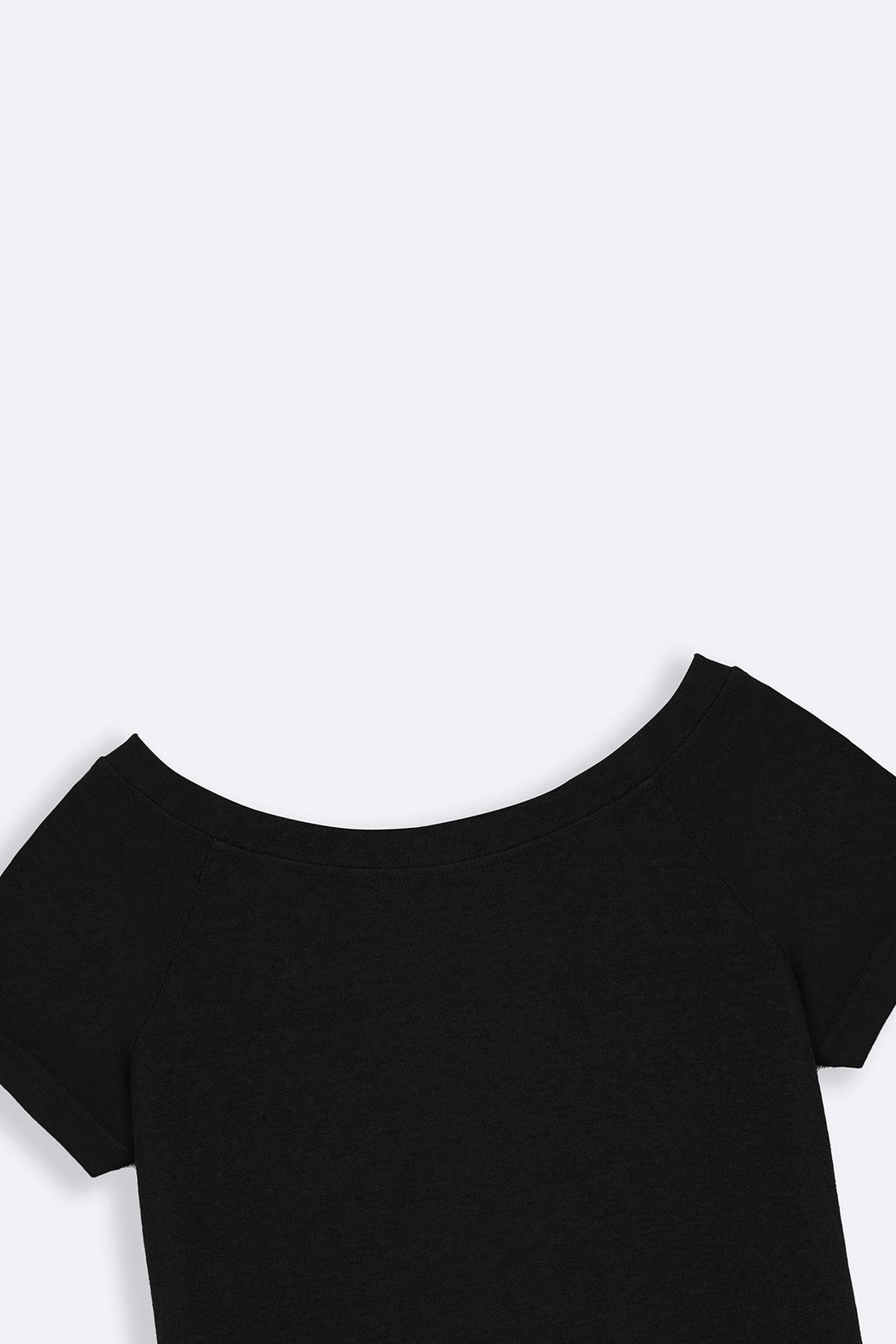 BLACK ASSYMETRICAL CUT TEE
