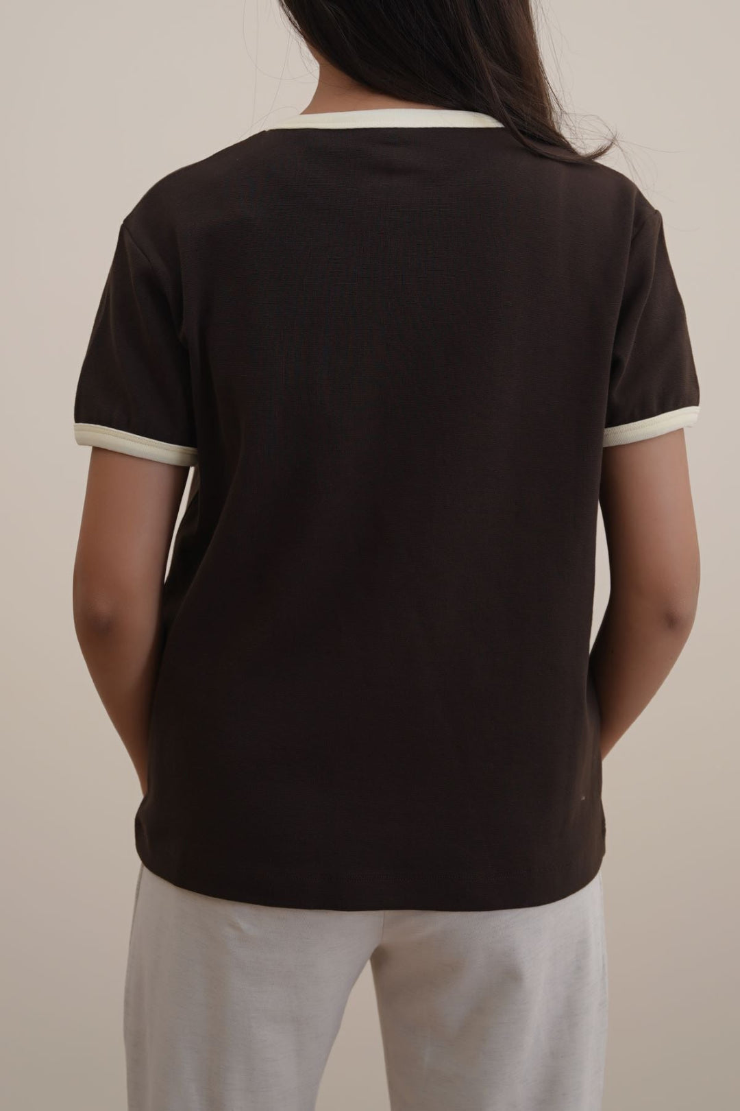 BROWN RINGER TEE
