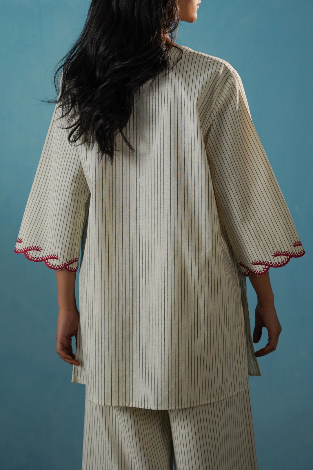 ECRU CHERRY STORY PINSTRIPE SHIRT