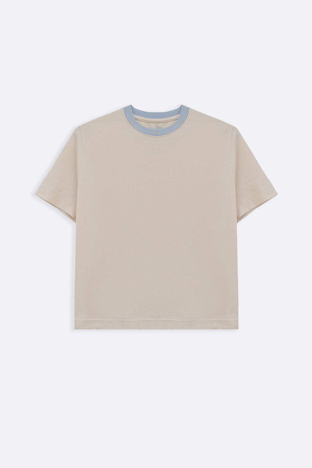 IVORY CROPPED CONTRAST TEE