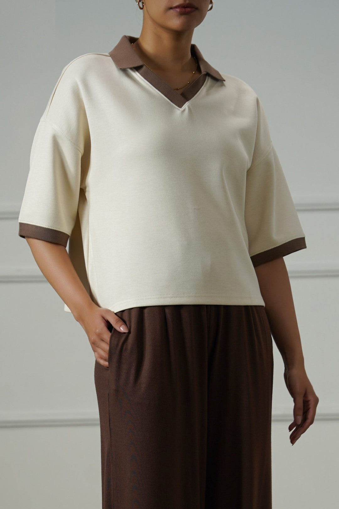 IVORY VINTAGE CONTRAST POLO