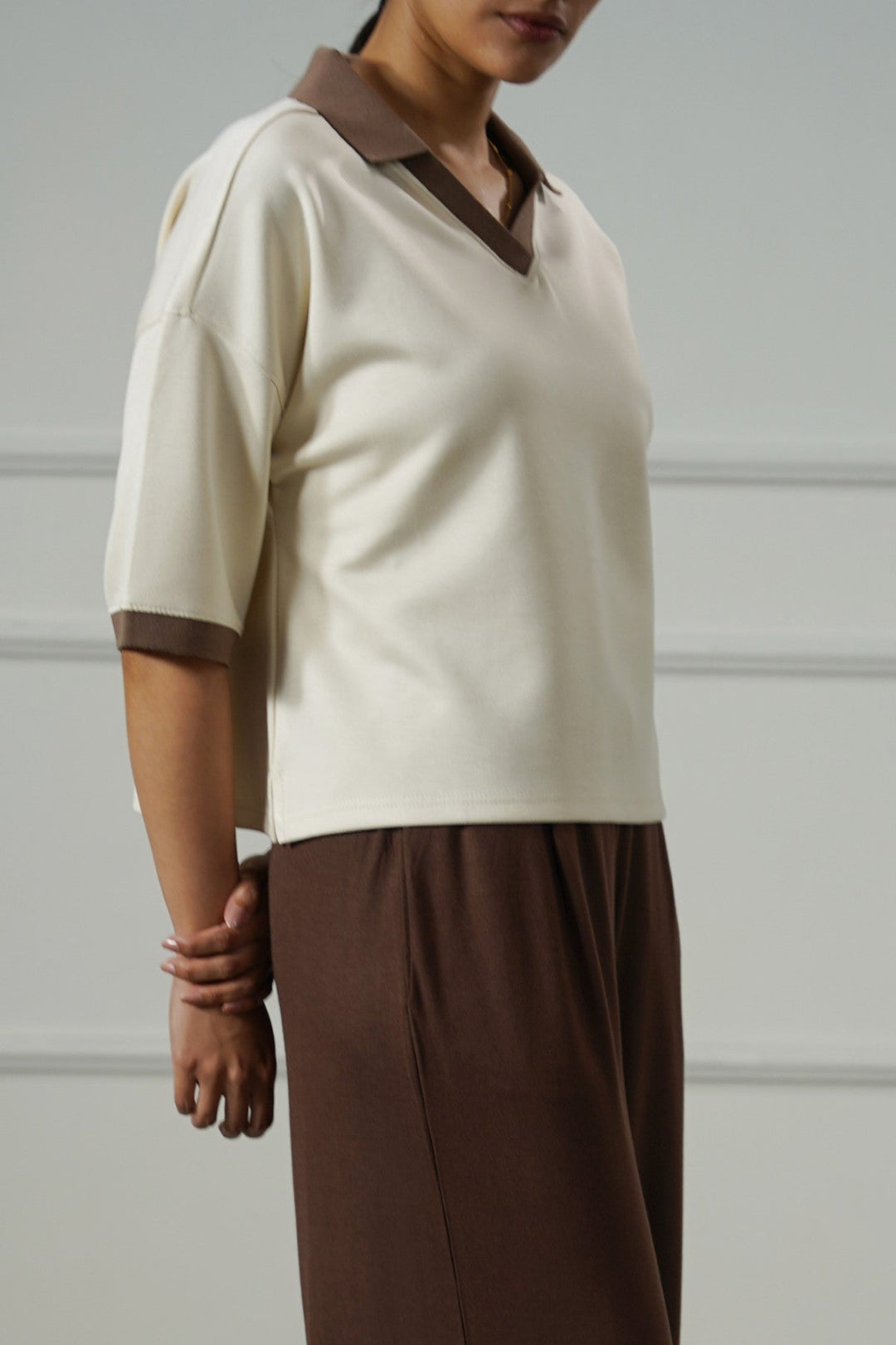 IVORY VINTAGE CONTRAST POLO