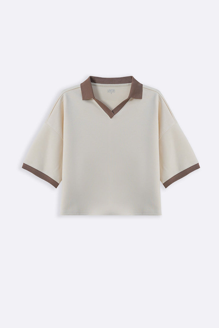 IVORY VINTAGE CONTRAST POLO