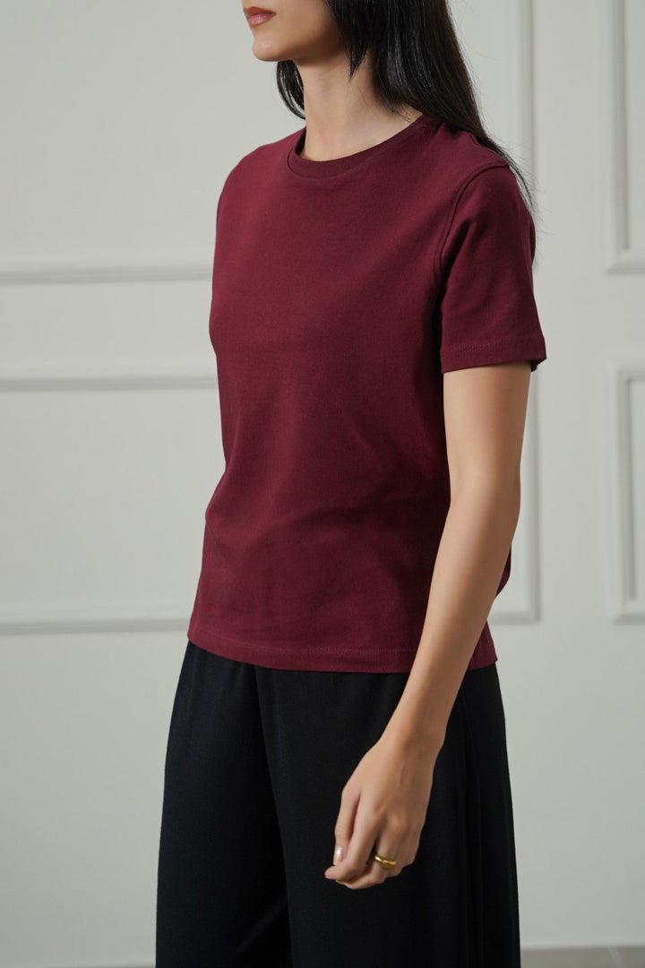 MAROON CASUAL EVERYDAY TEE