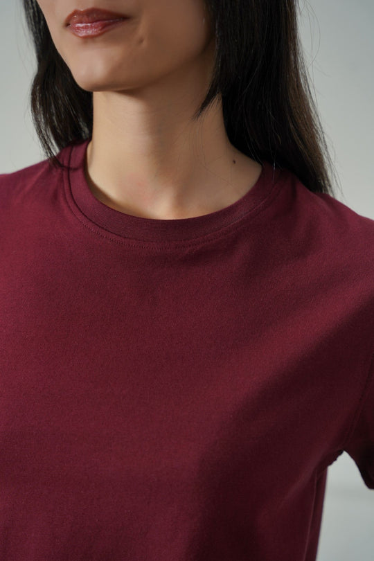 MAROON CASUAL EVERYDAY TEE