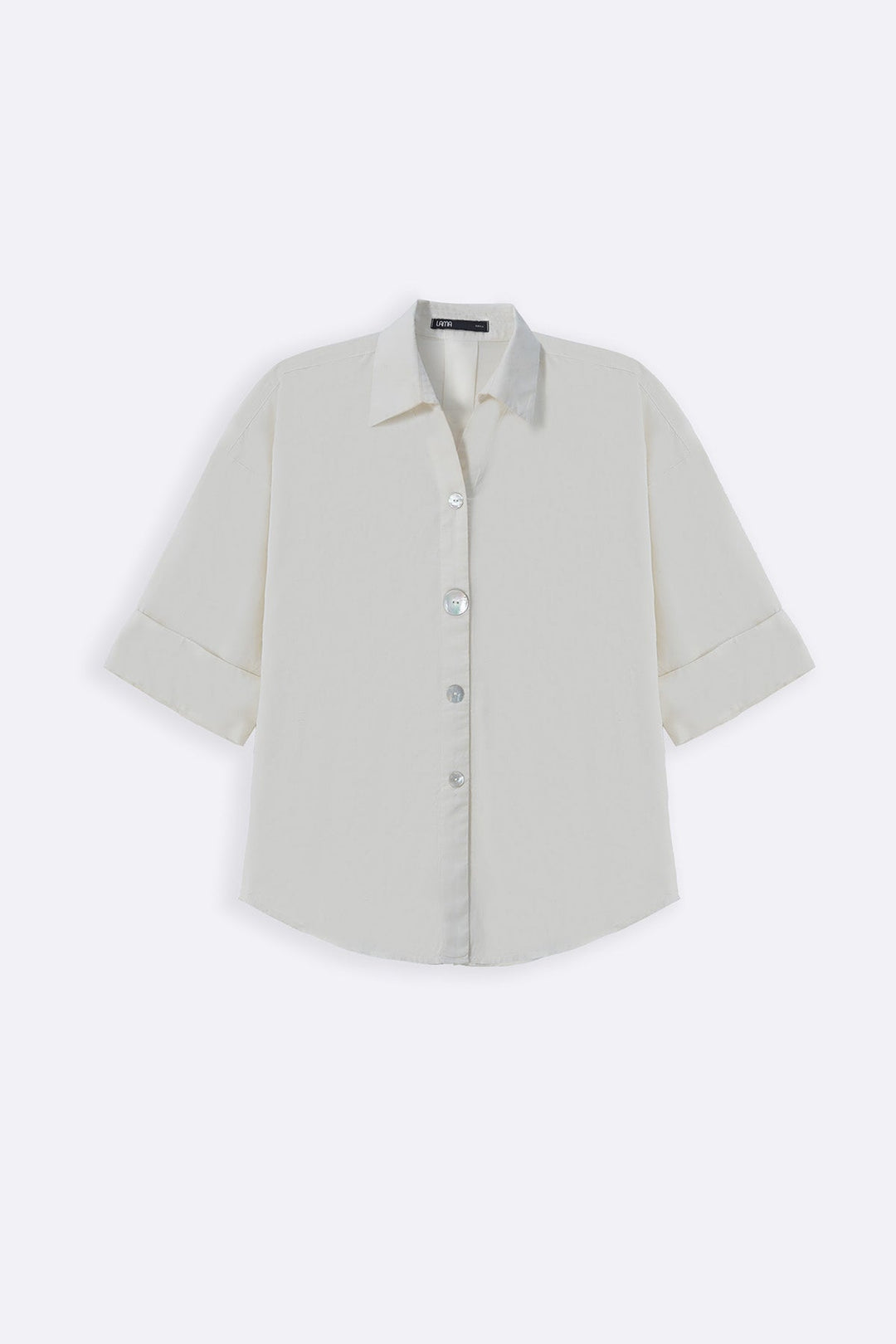 ECRU LYOCELL LINEN BUTTON SHIRT