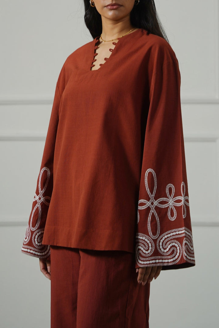 RUST WINE KORU TUNIC