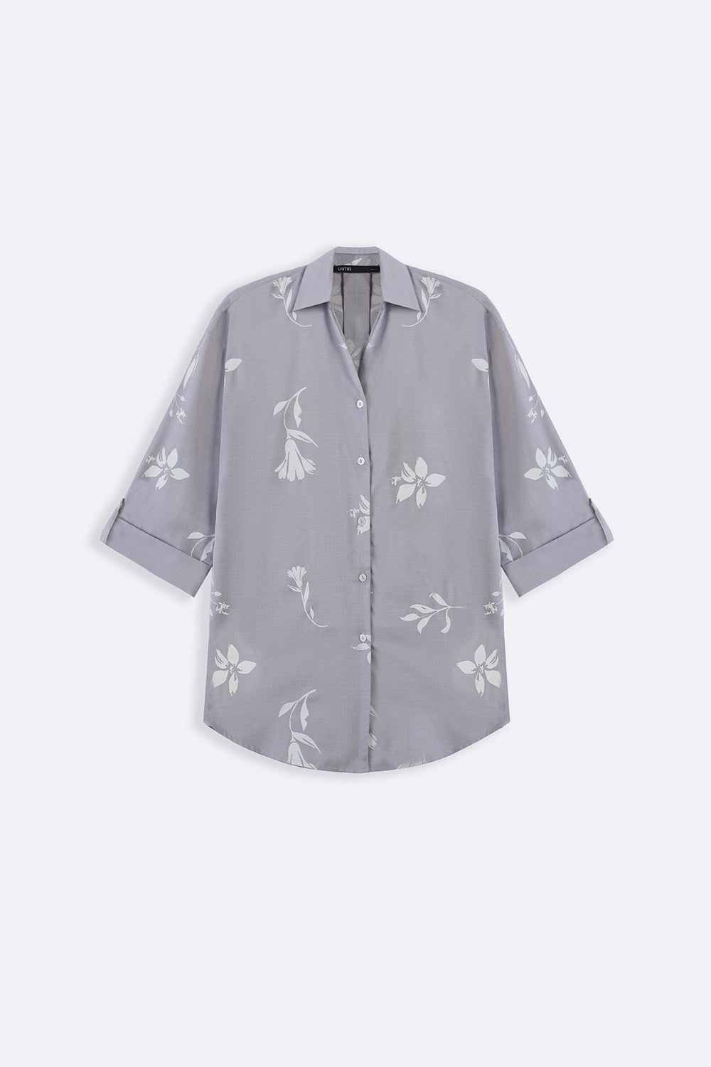 GREY PETAL IMPRINT SHIRT