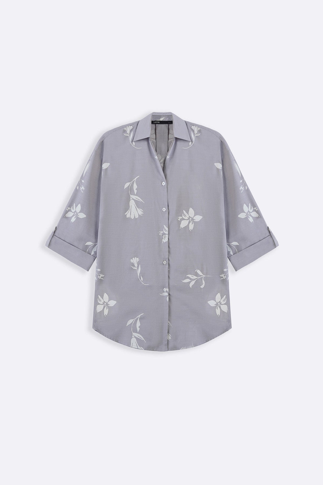 GREY PETAL IMPRINT SHIRT