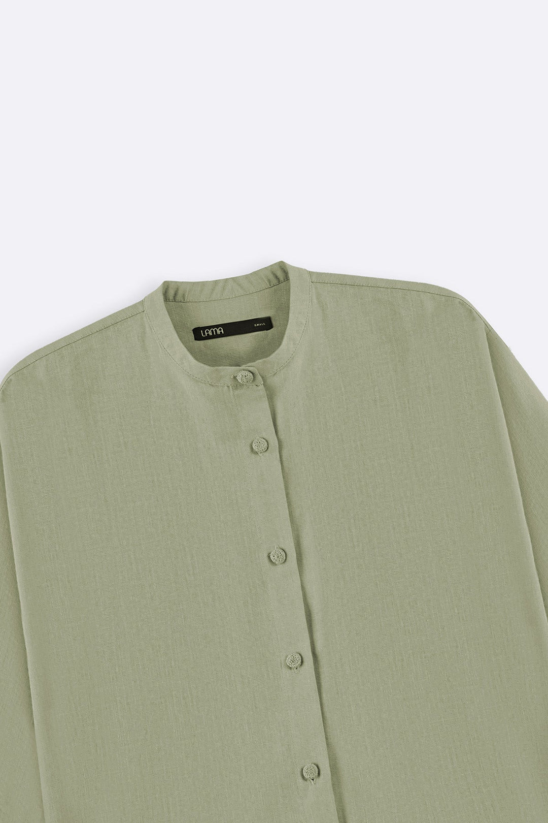 GREEN BASIC BAND COLLAR SHIRT