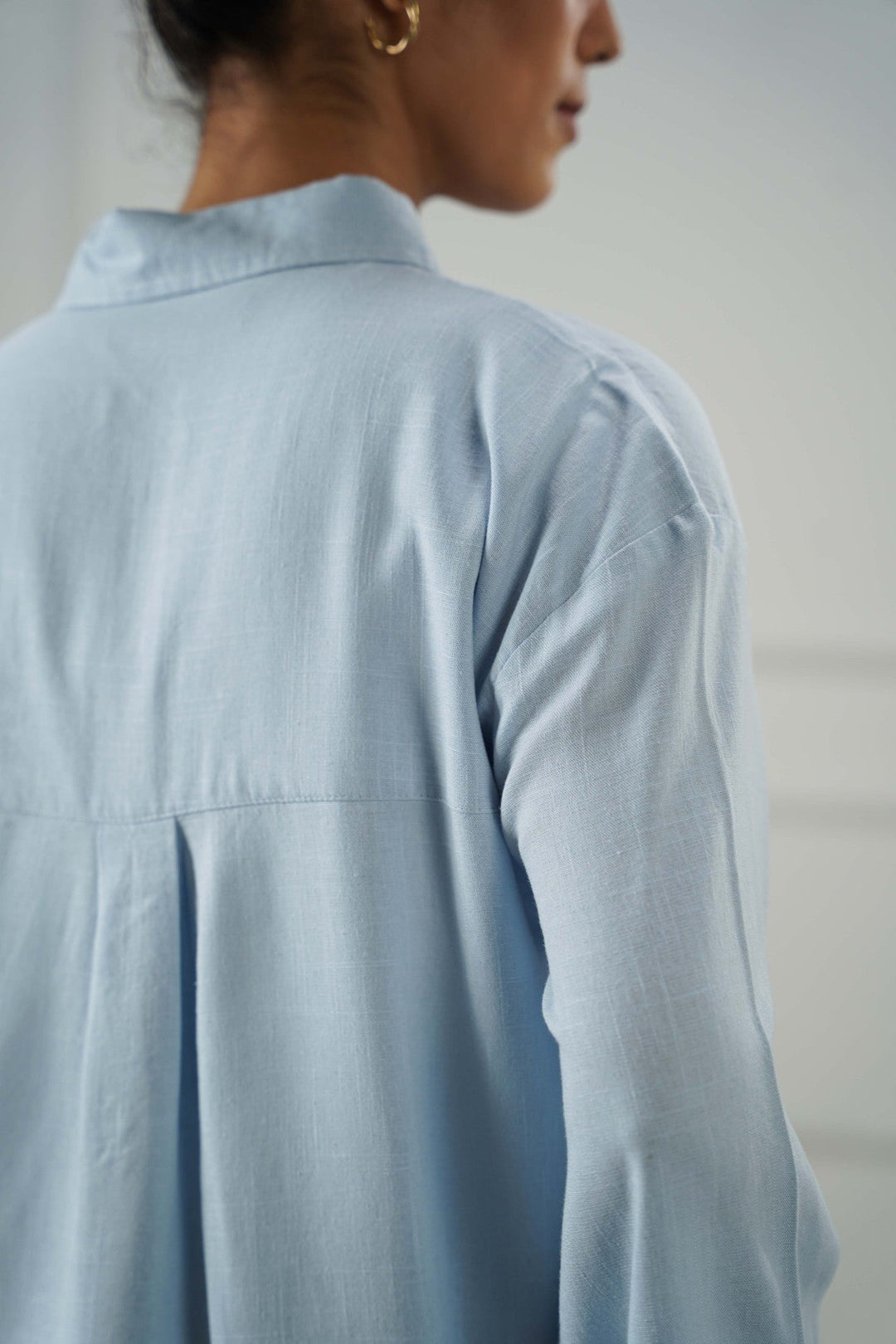 SKY BLUE EVERYDAY LINEN BLEND SHIRT