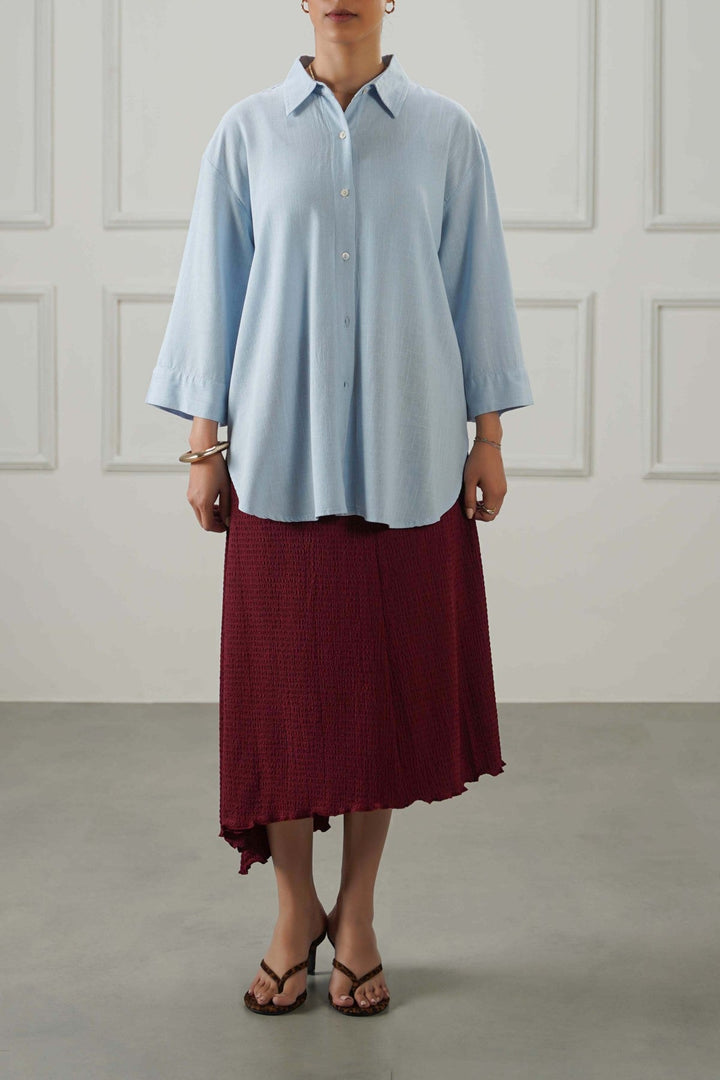SKY BLUE EVERYDAY LINEN BLEND SHIRT