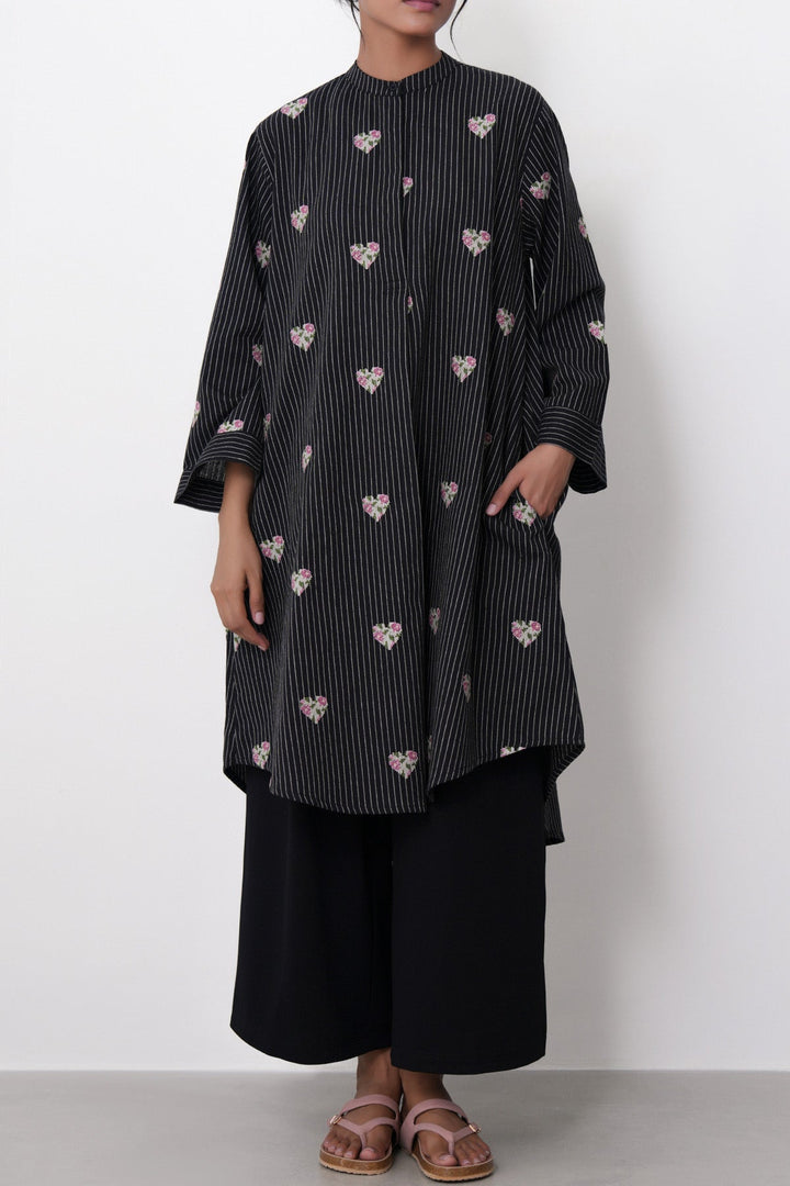BLACK-HEARTS COTTON-LINEN TUNIC