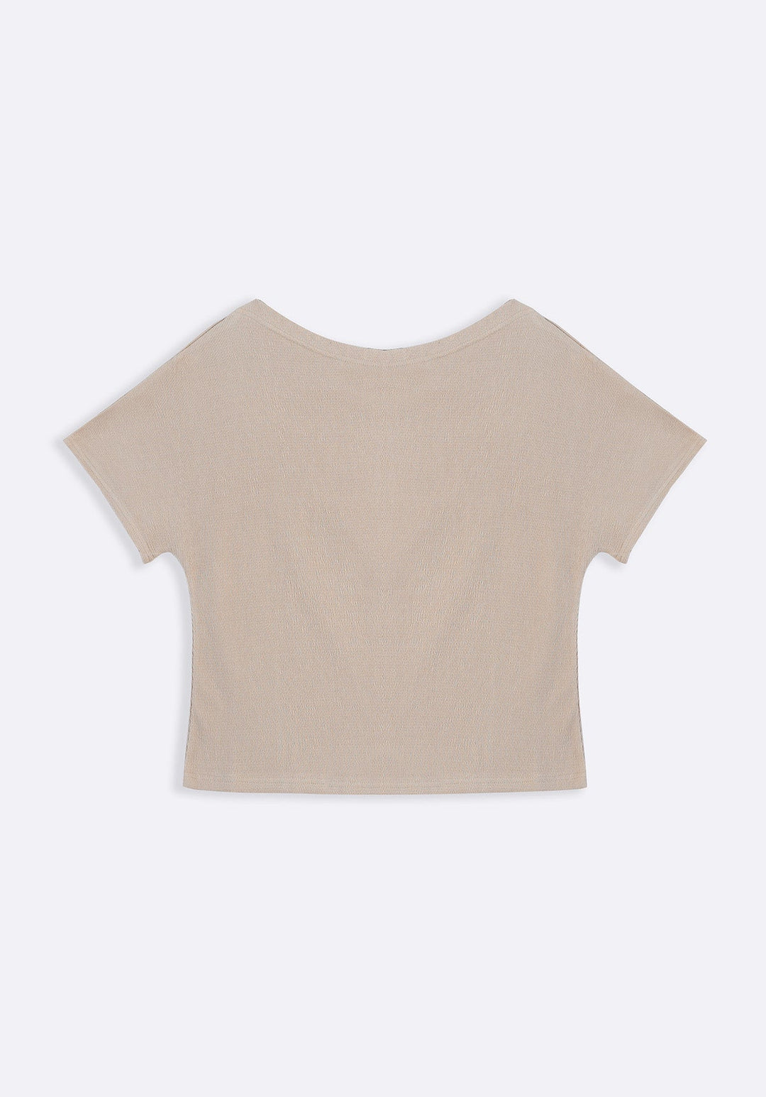 BEIGE TEXTURED BLOUSON KNIT TOP
