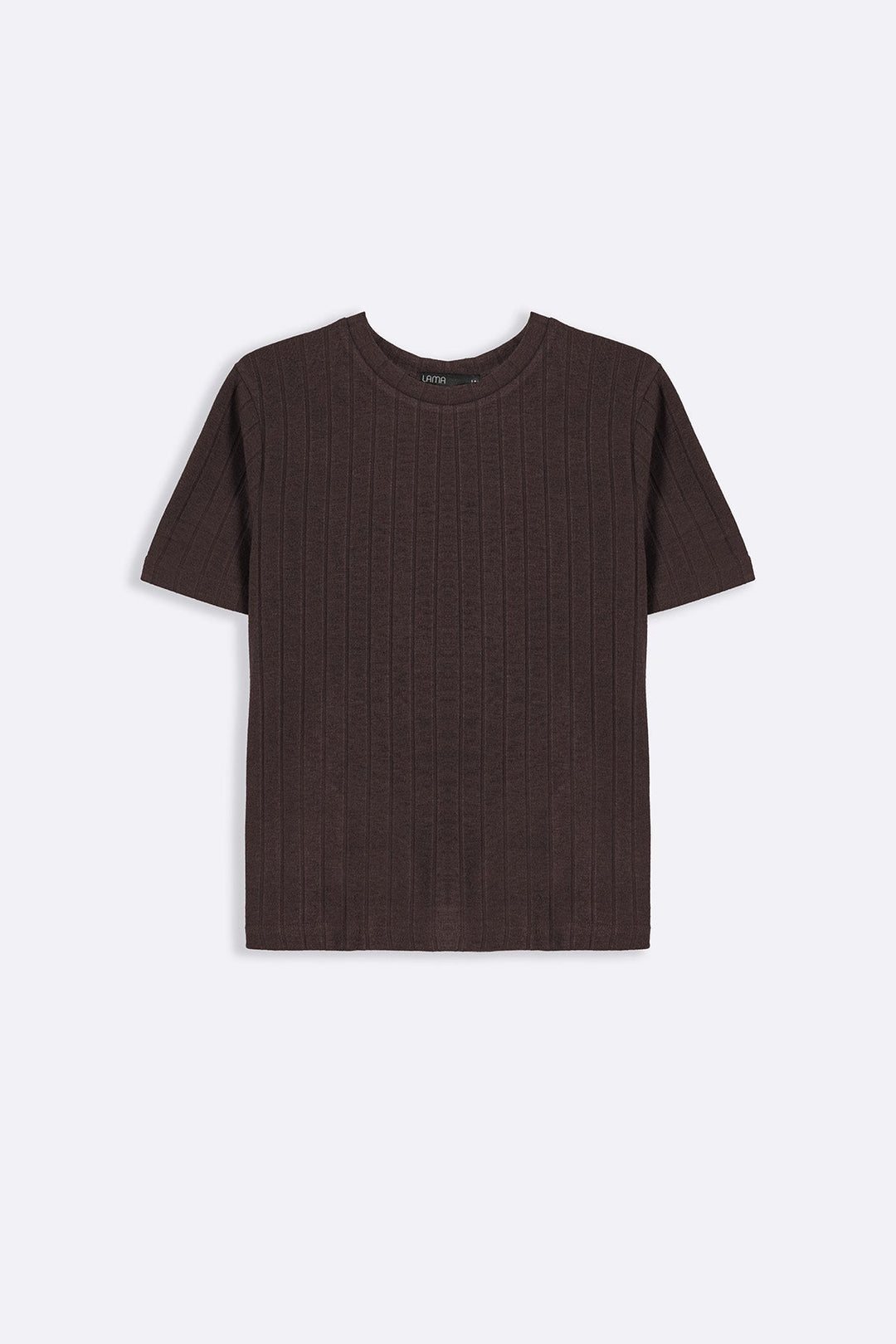 BROWN SOFT RIBBED TEE