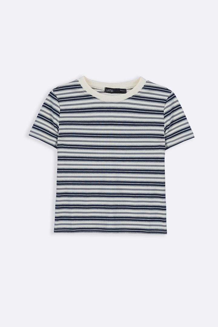 LIGHT BLUE SLIM FIT STRIPE TEE