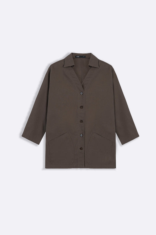 BROWN LONG SUMMER BLOUSE